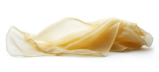 Delicate, pale gold fabric drapes elegantly