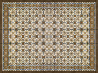 Colonial heritage patterned tiles in random floral, star, ornamental, engraving, and other abstract...