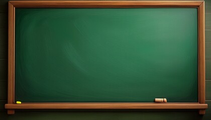 classic green chalkboard with blank surface for education and teaching