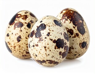 Obraz premium quail eggs on white background