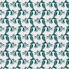 Floral Pattern in Teal on Gray