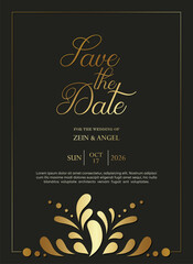 luxury wedding invitation with ornament pattern style