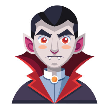 Flat design of Dracula clipart on white background