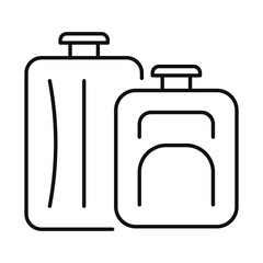 Luggage icon vector design featuring two distinct types of bags for travel or tourism applications