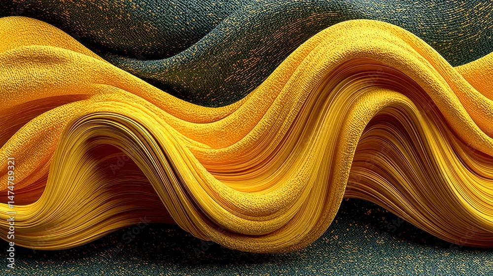 Poster yellow silk texture elegant background generative ai