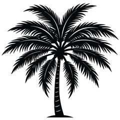 Palm Tree Silhouette – Tropical Island Vector Art