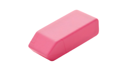 Pink eraser . 3d rendering isolated on white background. Cartoon plastic style