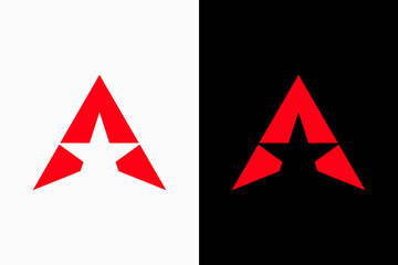 Letter A Star Vector Logo Premium 