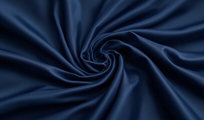 Fototapeta premium Dusty navy silk fabric with smooth folds and subtle sheen