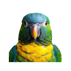 Vibrant Yellow-Naped Amazon Parrot Portrait
