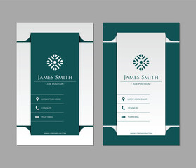 modern and professional business card template design in a teal and white color scheme.