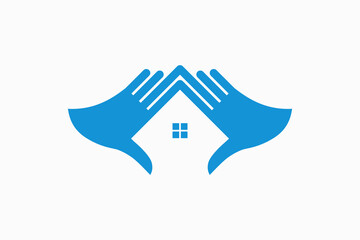 Hand Home Vector Logo Premium 