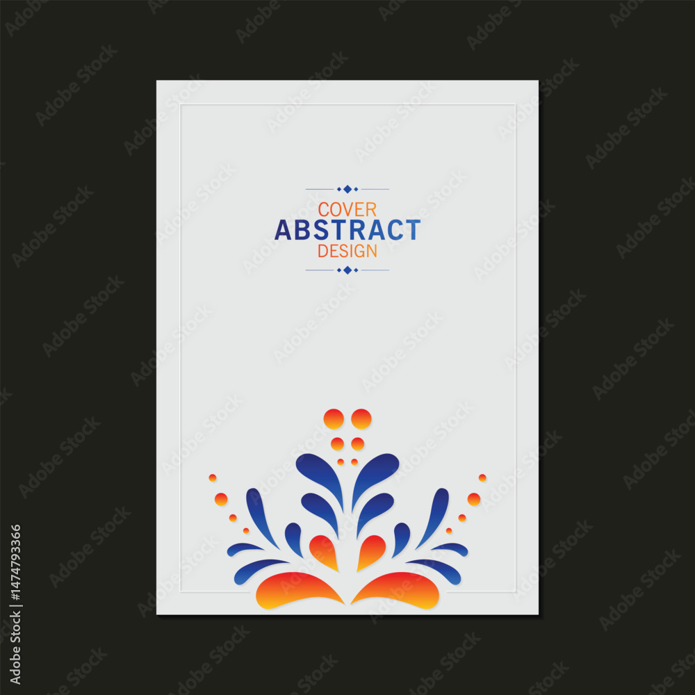 Wall mural modern cover design with a dynamic and colorful abstract composition