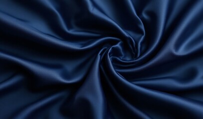 Fototapeta premium Dusty navy silk fabric with smooth folds and subtle sheen