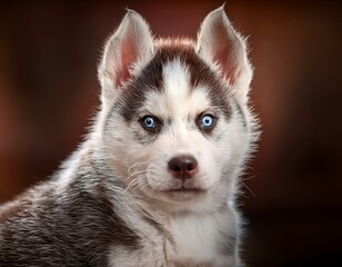 Obraz premium adorable siberian husky puppy portrait