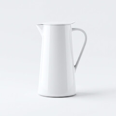 White Ceramic Water Pitcher On Clean Background