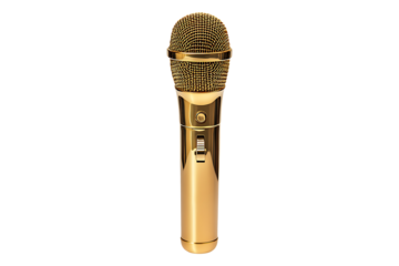 Golden mic isolated on transparent background
