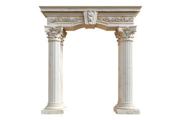 Greek column arch isolated on transparent background
