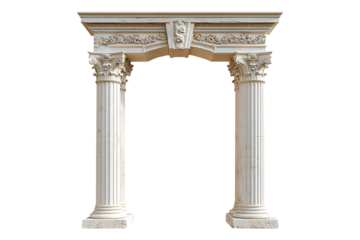 Greek column arch isolated on transparent background

