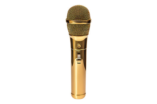 Golden mic isolated on transparent background
 - Powered by Adobe