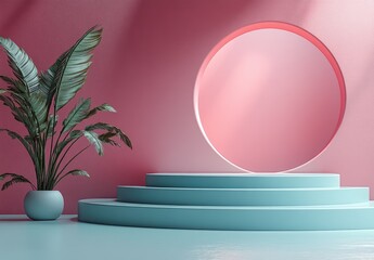 Pink studio pastel product display