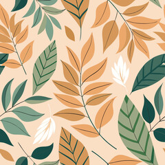 seamless background with leaves, seamless floral pattern, seamless pattern with leaves