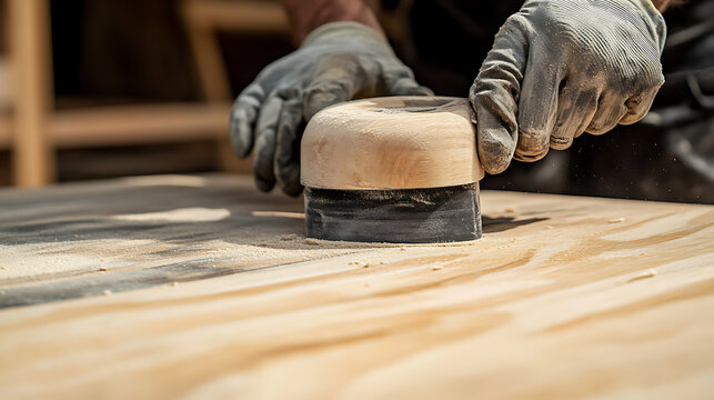 Wood Sanding with Orbital Sander