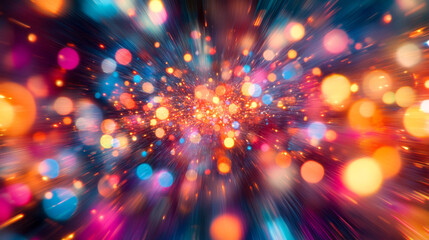 Speed-blurred lights in London city depicting motion and energy.