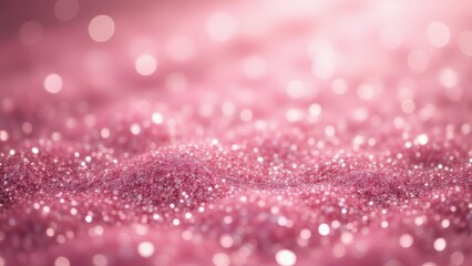 Rose Gold Glitter Texture Background with Bokeh Lights for Festive Design, Abstract Sparkle Surface