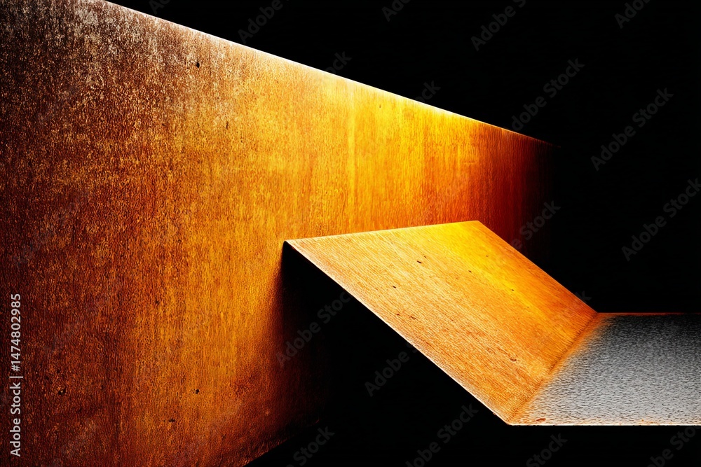 Poster steel and light converge in a stark urban setting capturing texture and form at dusk