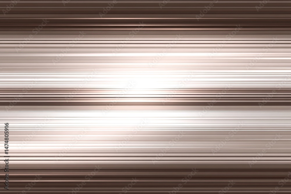 Poster horizontal lines of varying shades of brown and beige, creating a subtle gradient effect. a central 