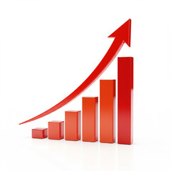 business graph on white background