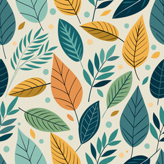Fototapeta premium seamless background with leaves, seamless floral pattern, seamless pattern with leaves