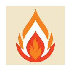 Vibrant illustration of a flame representing heat and energy on a cream background