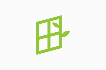 Window Leaf Vector Logo Premium 