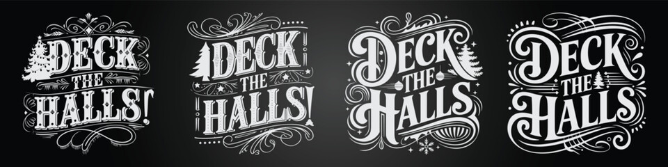 Blackboard Illustration with Decorative Seasonal Lettering and Typography