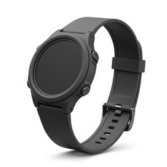 Black round smartwatch mockup