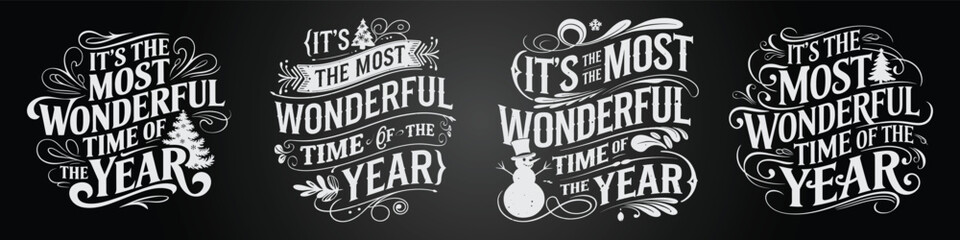 Obraz premium Retro Blackboard Frame with Glow, Glitter and Holiday Message