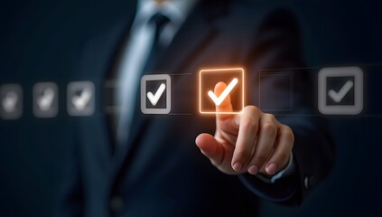 Business Progress Tracking Interface With Confirmed Task Checkmarks