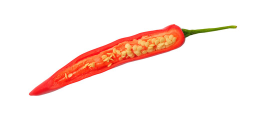 fresh half chili isolated