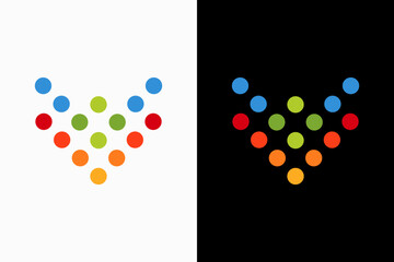 V Dots Vector Logo Premium 