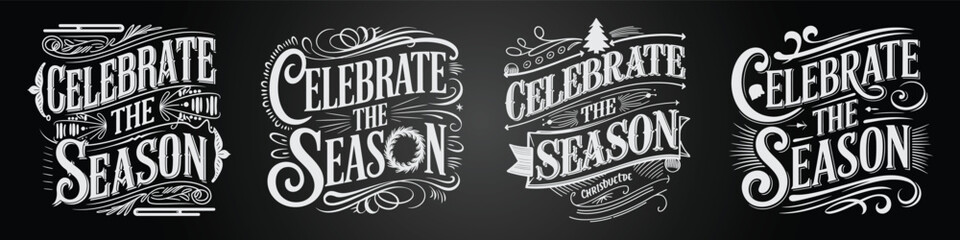 Decorative Blackboard Set with Glitter, Glow, and Typography