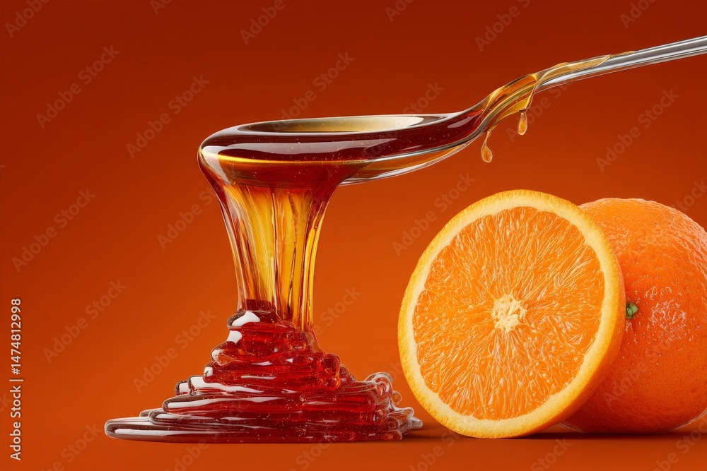 Poster Citrus and honey blend creates an appetizing appearance with vibrant colors and textures in a culinary display
