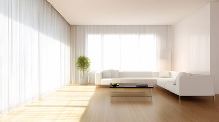 Serene minimalist living space with natural light and subtle elegance showcasing modern design