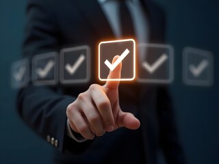 Checkmark Icons in Use on Interactive Business Screen