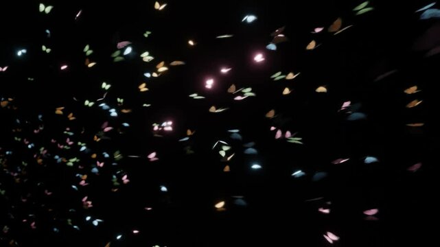 優雅に空を舞う蝶々の群れ