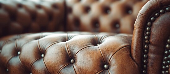 Obraz premium Luxurious tufted leather furniture