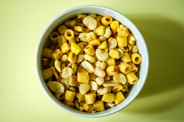 Bowl of Tasty Healthy Savoury Salt and Vinegar Crunchy Finger Food Snacks
