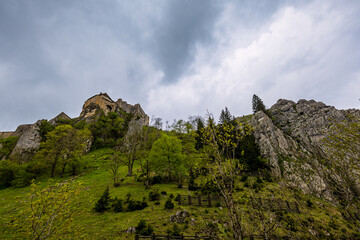 Le Château de Joux du village de La Cluse-et-Mijoux dans le Doubs en France