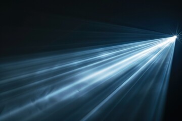 minimalistic design Close up of light beam isolated on black background, the extreme right third of an image